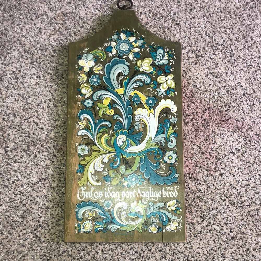 Vintage wood German wall hanging